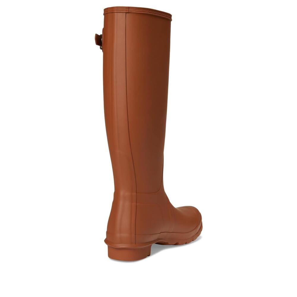 HUNTER WOMENS ORIGINAL TALL BOOTS MEDIUM BROWN,10 MEDIUM - Picture 5 of 7